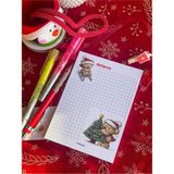 Mikasso Yeni Yıl Yılbaşı Ayıcık Desen A6 Notepad Bloknot Yapışkanlı Not Kağıdı Üst Kısmı Birleşik Yapışıktır - Çok Renkli