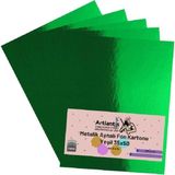 Mikasso Yeşil 35X50 Metalik Aynalı Fon Kartonu 5 Adet 1 Paket Aynalı Metalik Fon Kartonu - Çok Renkli