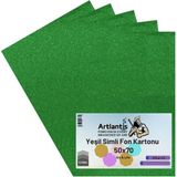 Mikasso Yeşil Simli Karton 50X70 5 Adet Simli Karton Yeşil 5 Adet 50*70 - Çok Renkli