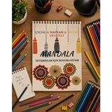 Mikasso Yetişkinler Için Çiçek & Hayvan & Motif Desenli Mandala Boyama Defteri Karton Spiralli Çizgisiz Orta - Çok Renkli