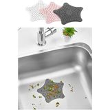 Mikasso Yıldız Silikon Lavabo ve Küvet Süzgeci, Lavabo Tıkacı (Antrasit-Pembe-Beyaz) 3 Adet S-114 Silikon