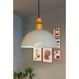 Mikasso Yimpi Gri Kalın Ahşap Boncuk Başlık Avize Tekli Sarkıt Salon Dekoratif Aydınlatma Pastane Metal 1 E2 - Çok Renkli