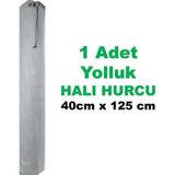 Mikasso Yolluk Için Halı Hurcu - Halı Kılıfı Gri Tele Kumaş Düzenleyici -Organizer - Bağcıklı Halı Hurcu Tel