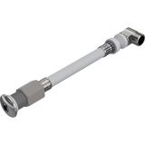 Mikasso YT241 Esnek Klozet Taharet Çubuğu Küresel Uçlu Ø26 Dirsekli Baglantı 60MM