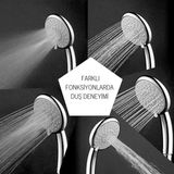 Mikasso Yüksek Basınçlı Ultra Fonksiyonlu Ultra Lüx Duş Başlığı Gri Krom Kaplama