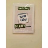 Mikasso Yüksek Kaliteli Resim Kağıdı 50 Adet 200 Gram 25X35 cm (Tabaka Resim Defteri) Karton Düz Çizgisiz 50 - Çok Renkli