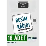 Mikasso Yüksek Kaliteli Sulu Boya Resim Kağıdı 16 Adet 200 Gram (Tabaka Resim Defteri) Akrilik Uyumlu Karton - Çok Renkli