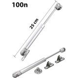 Mikasso Yuma Gazlı Piston, Dolap Kapak Amortisörü Pistonu Kapağı Hidroliği 100N 25 Cm, Ym 754 Gri