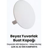 Mikasso Yuvarlak Beyaz–10 Adet Buat Kapağı , Elektrik Kapağı Lüx Buat Kapağı Bombeli ( Çok Al Az Öde ) - Çok Renkli