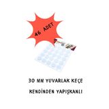 Mikasso Yuvarlak Keçe Yalıtım Ses Çizik Önleyici Masa Sandalye Koltuk Ayağı Keçesi Kendinden Yapışkanlı Keçe