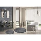 Mikasso Yuvarlak Post Peluş Banyo Paspası Takımı Büyük Boy Jel Taban Klozet Takım Antrasit 100X100 60X60 Pol - Çok Renkli