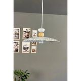 Mikasso Zetra Beyaz Metal Avize Tekli Ahşap Şapka Başlık Mutfak Modern Dekoratif Sarkıt Aydınlatma Metal 1 E - Çok Renkli