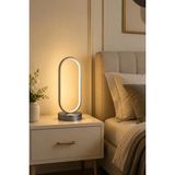 Mikasso Zzez Gri Renk Gün Işığı LED Işıklı Modern Tasarım LED Masa Lambası - Abajur - Gece Lambası Metal Gri - Çok Renkli