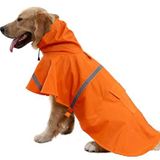 Mikayoo Ayarlanabilir Büyük Köpek Yağmurluğu Şeritli Yansıtıcı - Su Geçirmez Evcil Hayvan Yağmurluğu Kapüşonlu Panço, Büyük ve Orta Boy Köpekler için (Turuncu, XL)