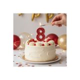 Miki & Miki Kırmızı Sim Pasta Mumu Doğum günü mum 8 yaş