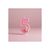Miki & Miki Pembe Simli Pasta Mumu Doğum günü mum 5 yaş Balon Konsept