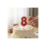 Miki & Miki Turuncu Simli Pasta Mumu Doğum günü mum 8 yaş