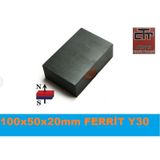 Mıknatıs Büyük Blok Y30 Güçlendirilmiş Ferrit 100X50X20Mm 2 Adet