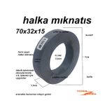 Mıknatıs Halka Siyah 70x32x15 Yuvarlak Mıklatıs Simit Tip Daire K