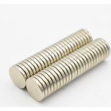 Mıknatıs Market 100 Adet 12 x 2 mm Yuvarlak Güçlü Neodyum Mıknatıs Çap 12 mm Kalınlık 2 mm - Gümüş