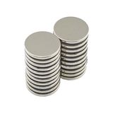 Mıknatıs Market 20 Adet 20 x 2 mm Yuvarlak Güçlü Neodyum Mıknatıs Çap 20 mm Kalınlık 2 mm - Gümüş
