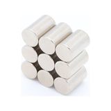 Mıknatıs Market 25 Adet 6 x 10 mm Yuvarlak Güçlü Neodyum Mıknatıs Çap 6 mm Kalınlık 10 mm - Gümüş