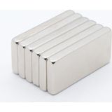 Mıknatıs Market 4 Adet 40 x 20 x 5 mm Dikdörtgen Neodyum Mıknatıs Boy 40 mm En 20 mm Kl. 5 mm - Gümüş