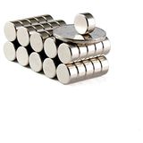 Mıknatıs Market 60 Adet 10 x 5 mm Yuvarlak Güçlü Neodyum Mıknatıs Çap 10 mm Kalınlık 5 mm - Gümüş