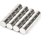 Mıknatıs Market 75 Adet 6 x 6 mm Yuvarlak Güçlü Neodyum Mıknatıs Çap 6 mm Kalınlık 6 mm - Gümüş
