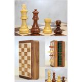 Mıknatıs Taşlı Ahşap Katlanabilir Kutulu Satranç Seti 12.5 Cm