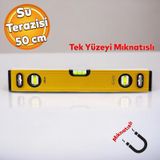 Mıknatıslı Aluminyum Su Terazisi 50 Cm Duvar Fayans Marangoz Mühendislik Ölçüm Eğim Ölçü Eğik Ölçme