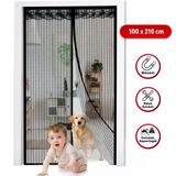 Mıknatıslı Kapı Sinekliği Siyah 100X210 Cm Otomatik Kapanan Manyetik Tül Sineklik (5224)