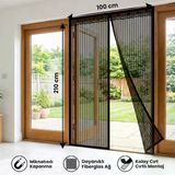 Mıknatıslı Kapı Sinekliği Siyah 100X210 Cm Otomatik Kapanan Manyetik Tül Sineklik (5523)