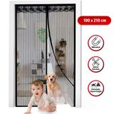 Mıknatıslı Kapı Sinekliği Siyah 100X210 Cm Otomatik Kapanan Manyetik Tül Sineklik (5637)