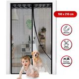 Mıknatıslı Kapı Sinekliği Siyah 100X210 Cm Otomatik Kapanan Manyetik Tül Sineklik Bx40
