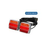 Mıknatıslı LED Römork Stop Lambası Seti 7 Pin Soketli 12V Yatek Karavan Tekne