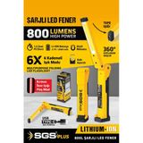 Mıknatıslı Şarjlı El Feneri 360° Dönebilen Başlık 800 Lümen 2.0 Ah Oto Ve Kamp Lambası