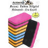 Mıknatıslı Yazı Tahta Silgisi Eva 9 Adet Beyaz Yazı Tahtası Silgisi Manyetik Kaliteli Keçe Uçlu Eva Okul Sınıf Ofis Kuru - Çok Renkli - 11x5 cm - Standart