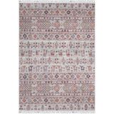 Mikolajki Gri Madalyon Modern Geometrik Etnik Desenli Boho Makinada Yıkanabilir Hafif Hav Toz Vermez Leke Tutmaz Kaymaz Taban Dijital Makine Baskı Halı Oturma Odası Salon Yolluk Koridor Mutfak Halısı