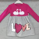 Mikoz Kids Kız Çocuk Uzun Kollu Elbise (FUJİ, 5 YAŞ)
