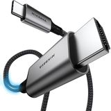 Mikrava Type C to HDMI Kablo (4K@60Hz, 1080P@165Hz) Hdr Hdcp USB C to HDMI 2.0 [Thunderbolt 5/4/3, Dex Mode Uyumlu] 2 Metre