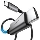 Mikrava USB C HDMI Kablo (8K@60Hz,4K@240Hz,2K@360Hz) HDR HDCP Type C to HDMI 2.1 [Thunderbolt 5/4/3, DeX Mode Uyumlu], iPhone 15/16/17 Pro, MacBook iPad Pro/Air, Samsung S26 ile Uyumlu (2 Metre)