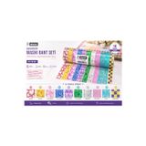 Mikro 1207 Dekoratif Desenli Bant Seti 10’lu | Simli Renkli Washi Bant | Ajanda, Defter, Hediye Paketleme ve Scrapbook Süsleme Bandı