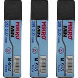 Mikro 2B Kalem Ucu 2.0mm Siyah 3 Adet Dayanıklı ve Uzun Ömürlü Yazım Deneyimi - Standart