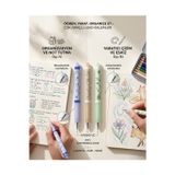 Mikro 3 Adet Silinebilir Mavi Mürekkepli Tükenmez Kalem Seti 0.5 mm İnce Uçlu Pastel Renkli Ergonomik Gövdeli Okul Ofis Yazı Kalemi