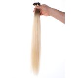 Mikro 60cm Ombre MicroKaynak Saç – Koyu kahve Dip - 8H/613# Renk–50 Adet (30 g)–%100Gerçek İnsan