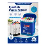 Mikro Art 24'lü Profesyonel keçeli kalem Marker Seti - Özel Çantalı Çift Uçlu İnce ve Kalın Kesik Uçlu Mimari Çizim ve Boyama Kalemleri