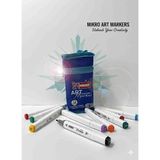 Mikro Art Marker Çift Taraflı Kalın&ince Uçlu Keçeli Marker Set 12 Renk Bez Çantalı - 12 Renk Marker