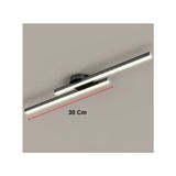 Mikro Aydınlatma Modern Tavan Koridor Aydınlatması Çubuk LED Siyah Günışığı Lineer Avize Armatür Ikili - 2X30Cm 10W