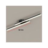 Mikro Aydınlatma Modern Tavan Koridor Aydınlatması Çubuk LED Siyah Günışığı Lineer Avize Armatür Ikili - 2X50Cm 16W